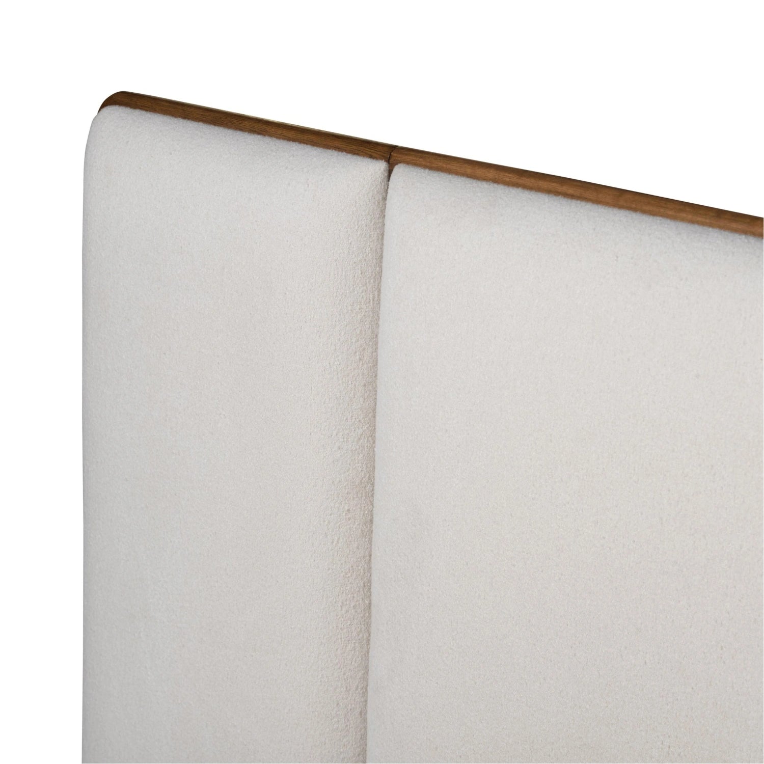 Ronald Solid Ash Wood And Fabric Upholstered King Size Bed