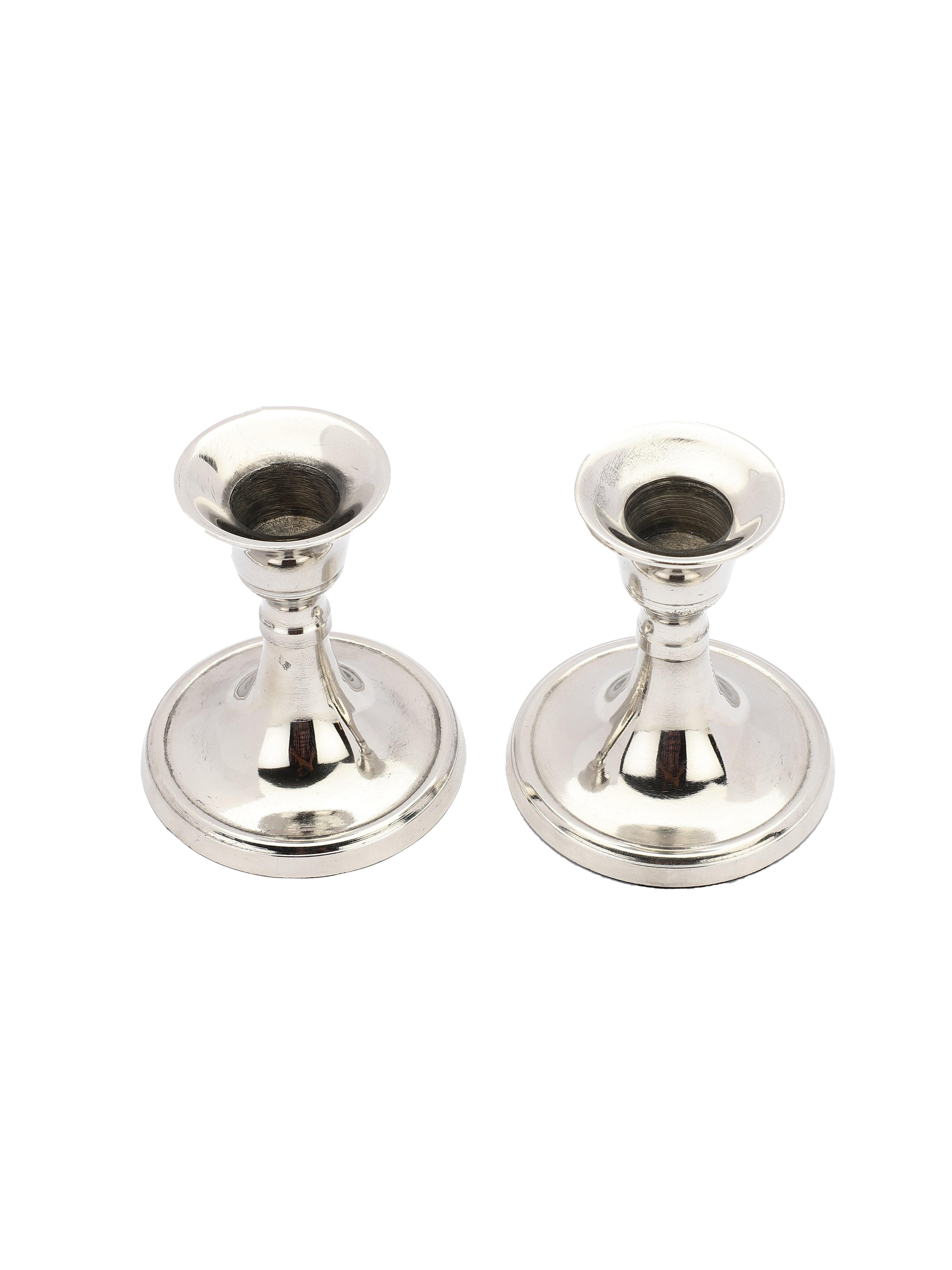 Metal Taper Candle Holder | Nickel -  BUY 1 GET 1 FREE