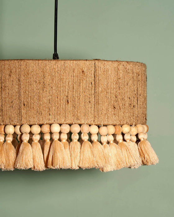 Luz Jute Pendant Lamp | Boho Rustic Natural Fiber Light