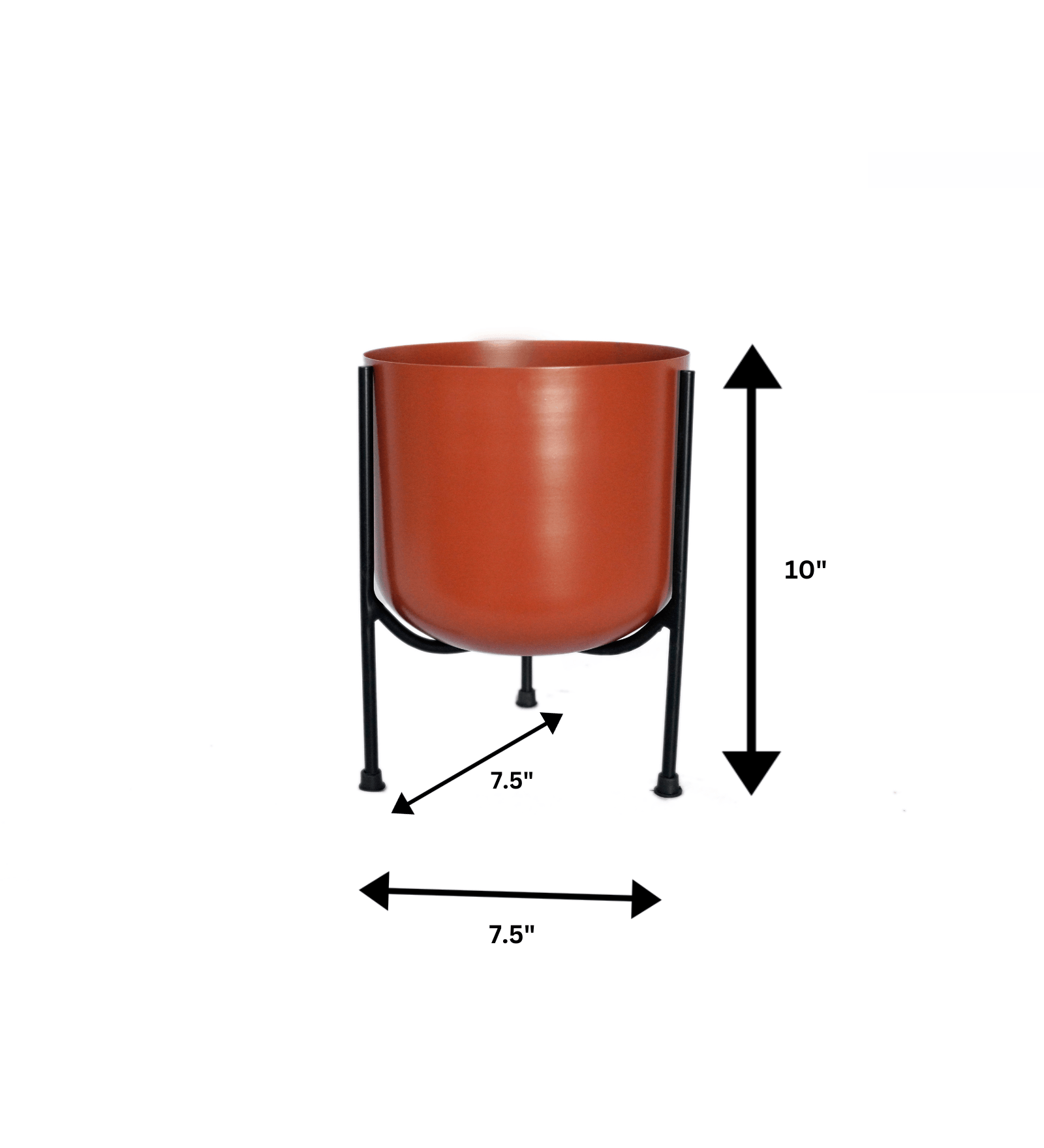 Modern Metal Floor Flower Planter with Stand | Gold Planter for Living Room & Bedroom Decor