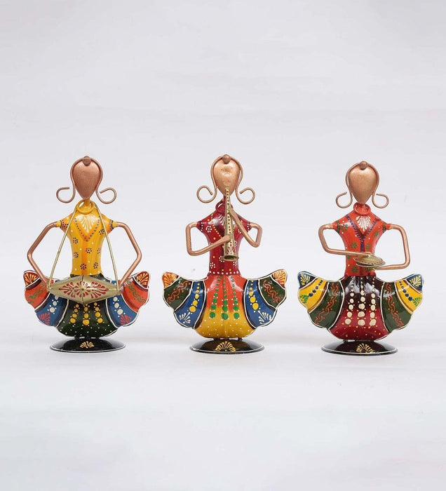 Sitting Doll Mini Human Figurine Set of 3 | Showpieces for Living Room Decor