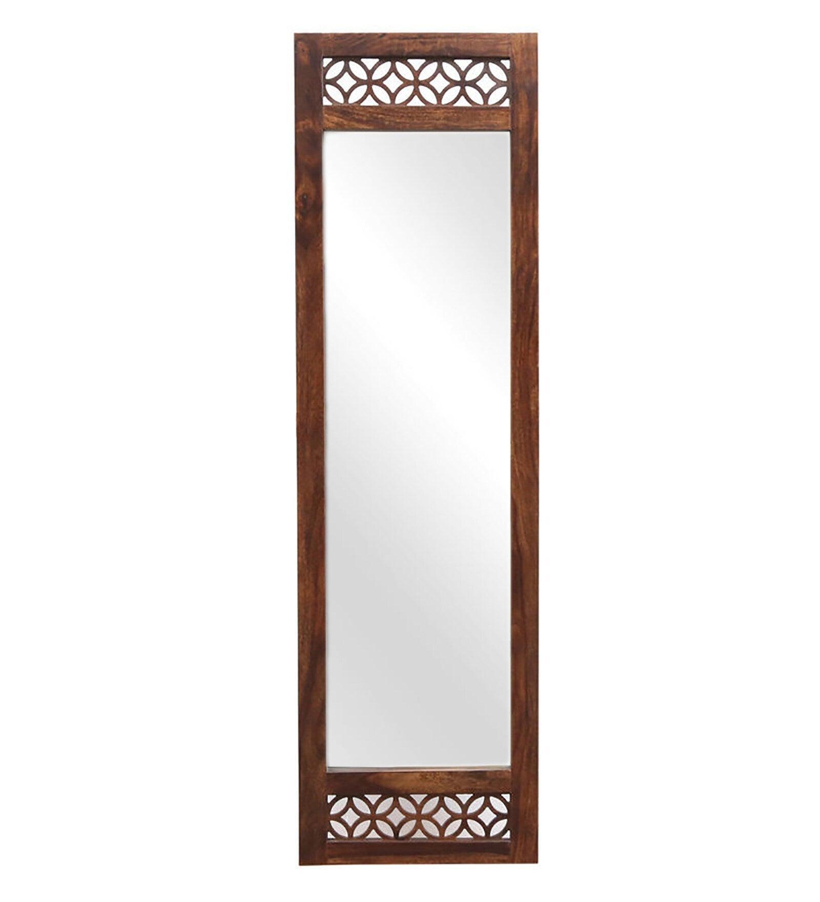 Solid Wood Floor Rested Mirror | Wooden Freestanding Mirror
