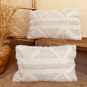 Bohemian Cotton Cushion Cover Beige and Off White