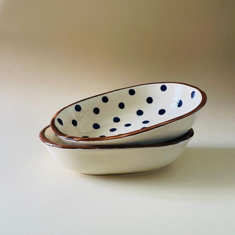 The Polka Dot Bowls | Off White & Black
