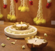 Set Of 2 Alumnum Cast Aroma Candle