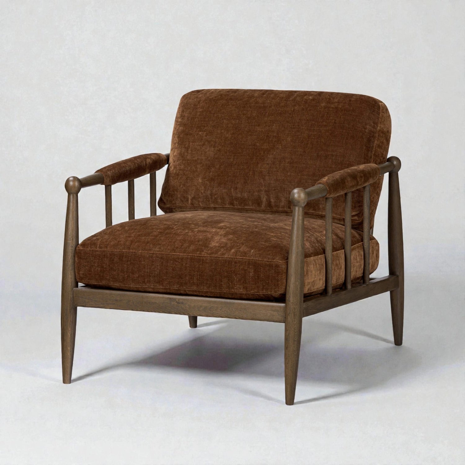 Wonder Solid Teak Wood Chair | Fabric Upholstery Arm Chair