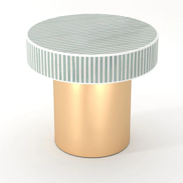 Inlay Round Side Table - Waterfall