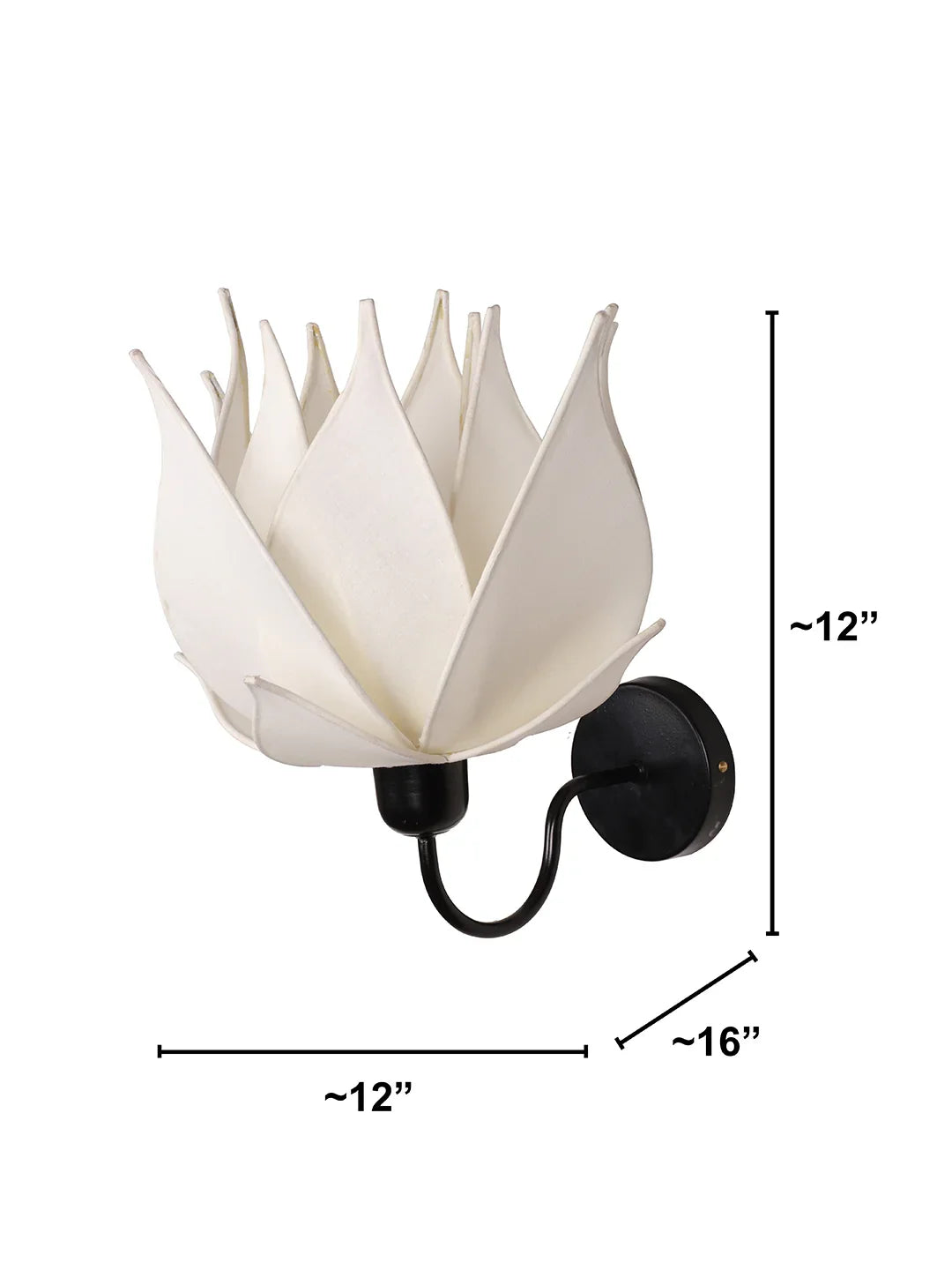 Auspicious Ivory Blooming Lotus Fabric Wall Sconce