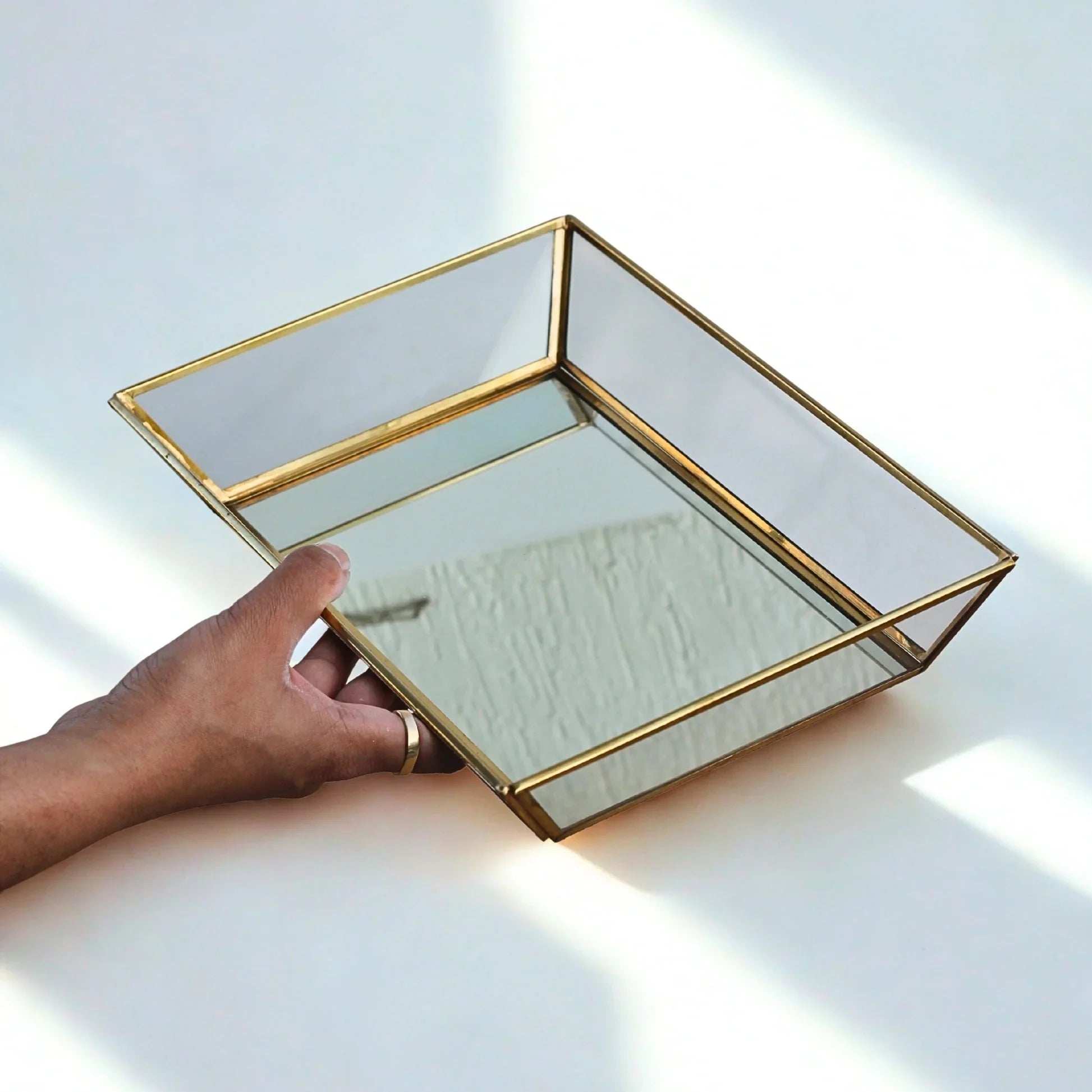 Glass & Brass Beading Tray