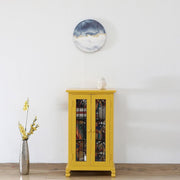 Yellow & Black Metal Wood Cabinet | Cupboards for Living Room