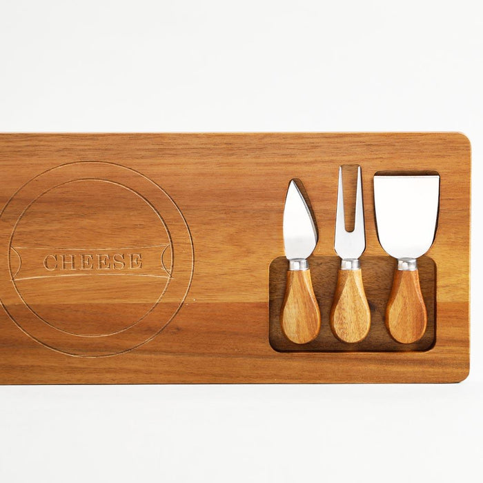 Fenna Wooden Cheese Board With Knife Set