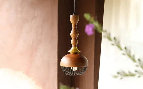 Jodha Gold Hanging Lamp Tall