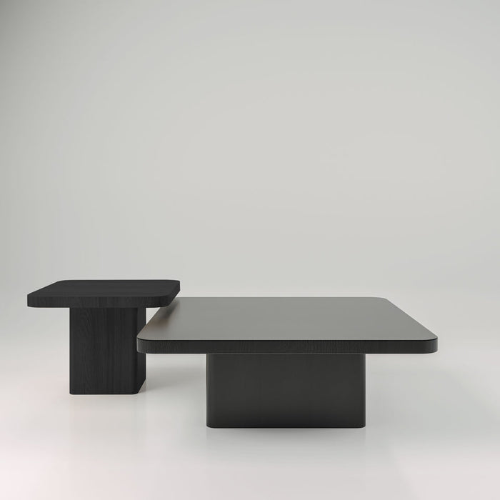 Set of Two - Coffee Table With Rectangular Curves