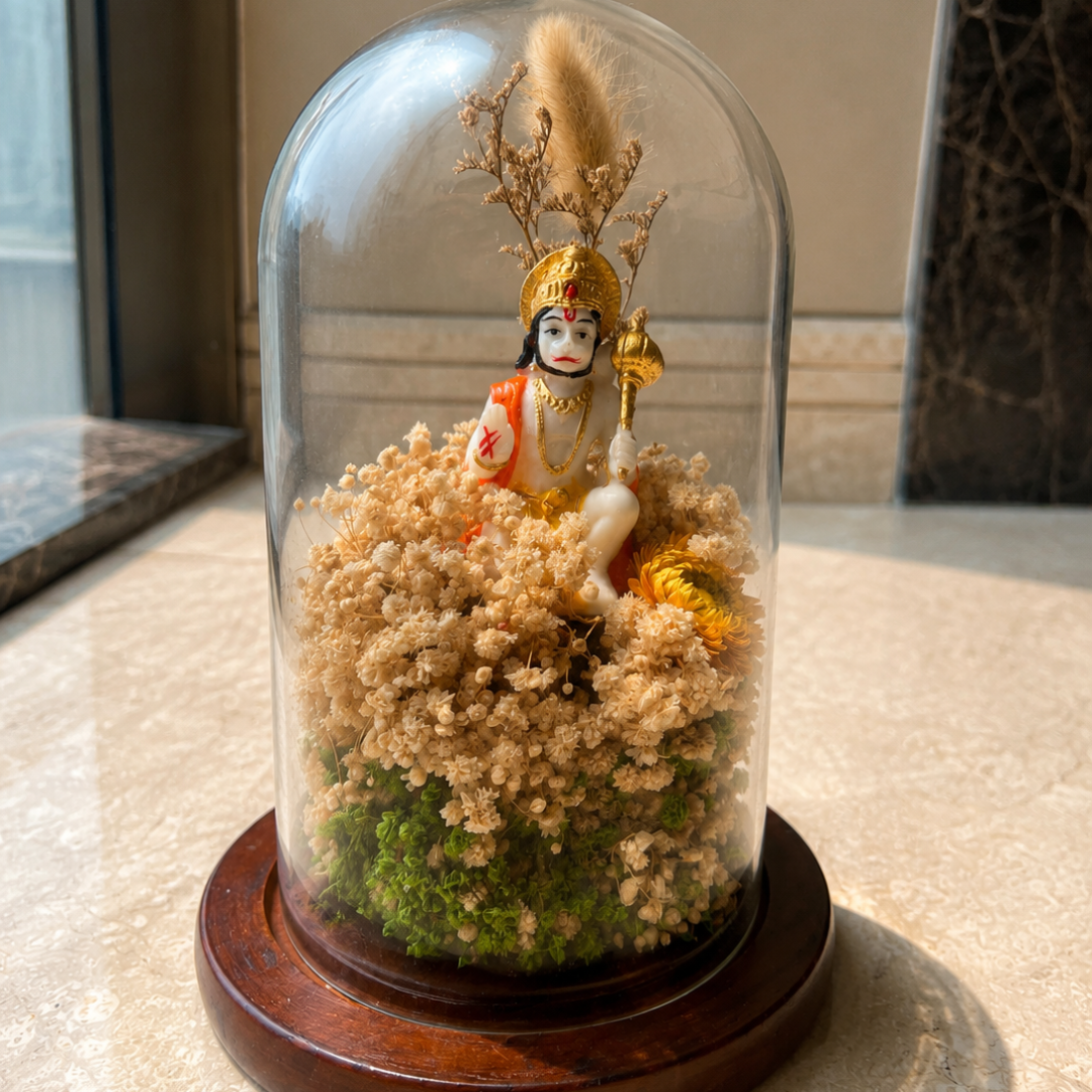 Divine Hanuman Green & White Decorative Showpiece
