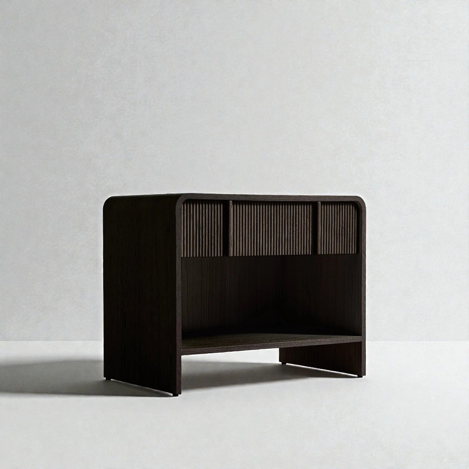 Aloha 1-Drawer Ash Black Stained Bedside