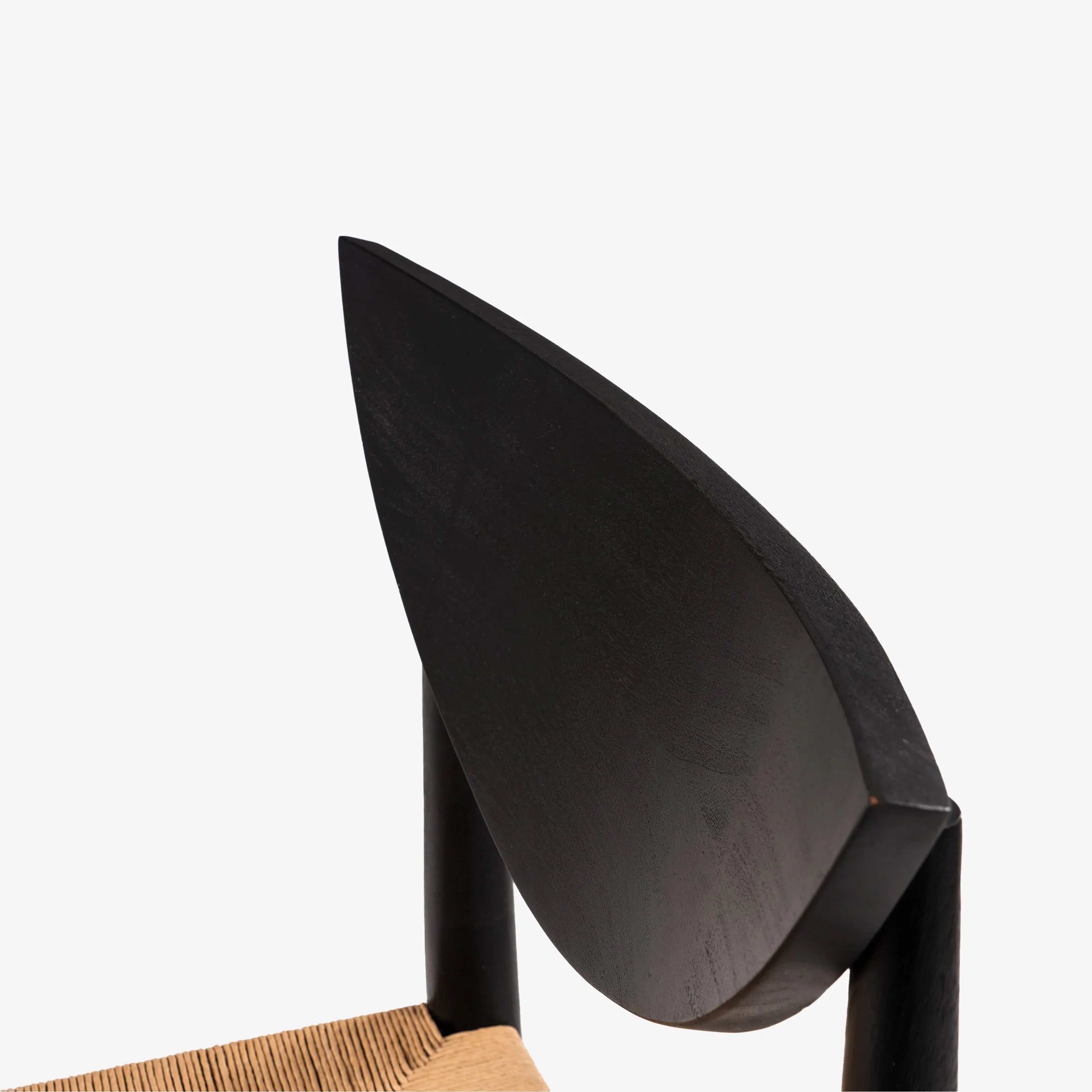 Saanra Designer Dining Chair | Mango Wood Chair with Upholstered Seat with Black Wire Brush Finish