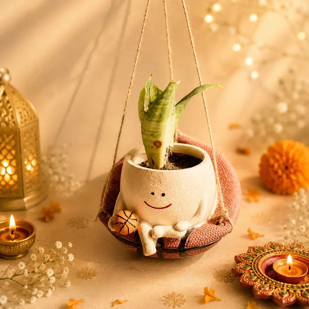 Festive Bloom Basket Planter Diwali Gift Set