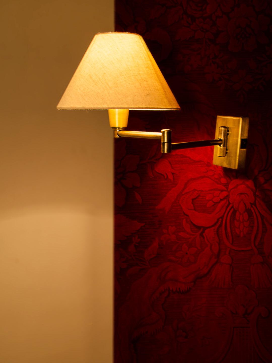 Brass Antique Double-Arm Bedside Wall Light