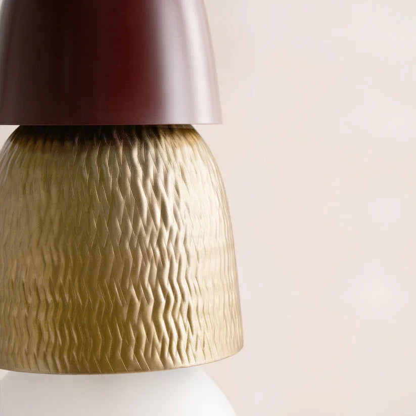 Totem Burgundy Embossed Hanging Lamp