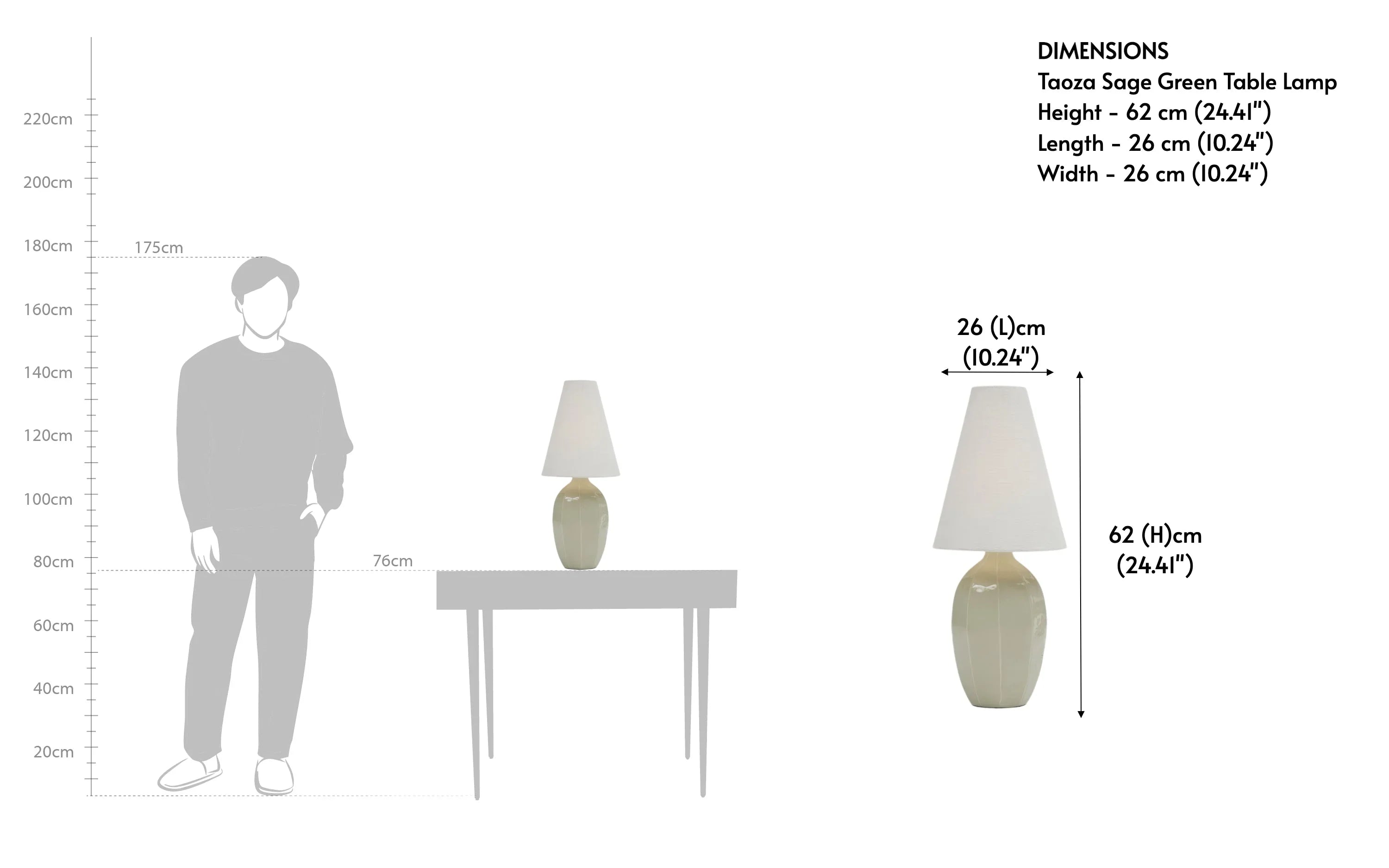 Taoza Sage Green Table Lamp