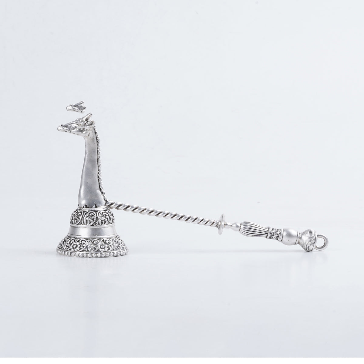Pure Silver Plated Brass Giraffe Candle Snuffer Gift Set In Luxury Velvet Box