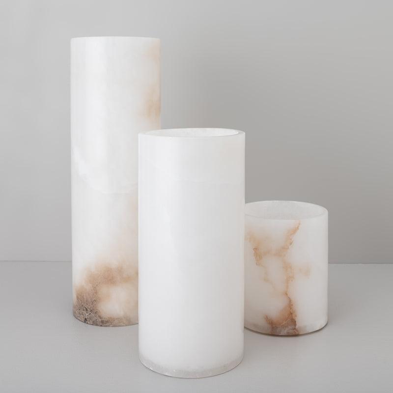 Alabaster Marble Towers Artifact Set of 3