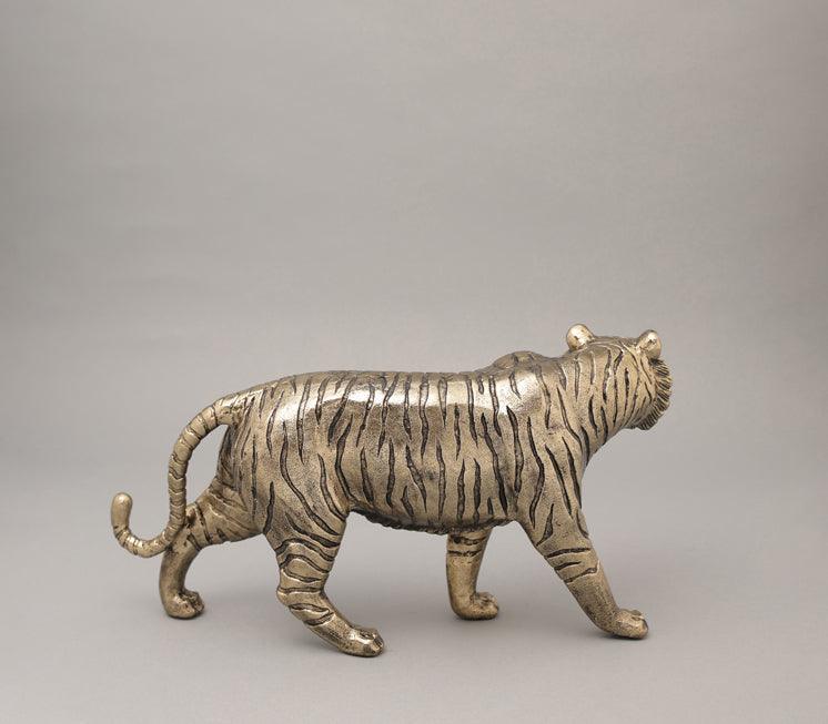 Tiger Sculpture | Antique Gold Finished
