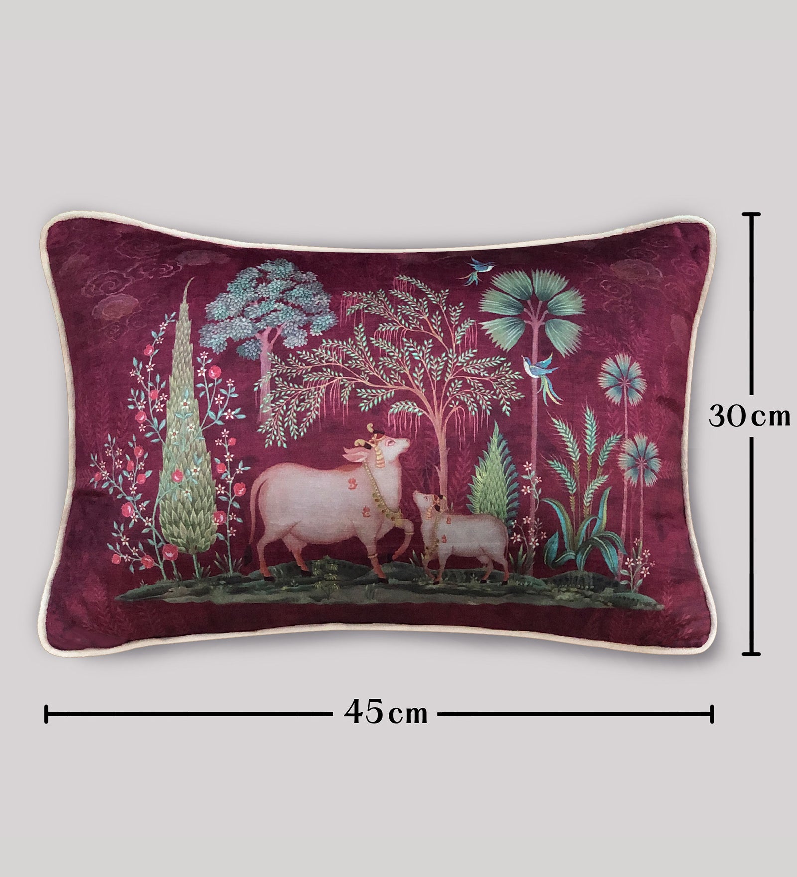 Preetier Pichwai Slim Cushion Cover – Pillow Sham, 12 x 18
