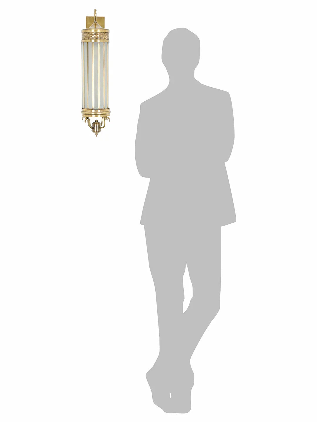 Classic Antique Brass Cylindrical Glass Wall Sconce