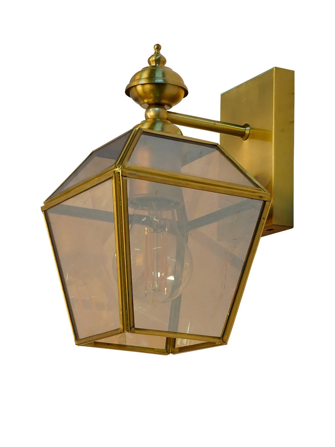 Victorian Brass Trapezoid Wall Sconce