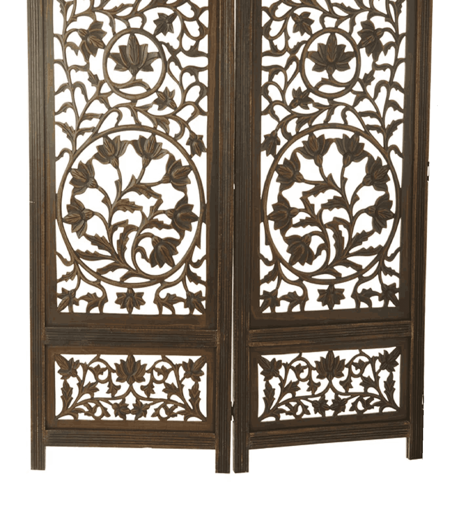 MDF Jali Folding Partition with Mango Wood Frame Design