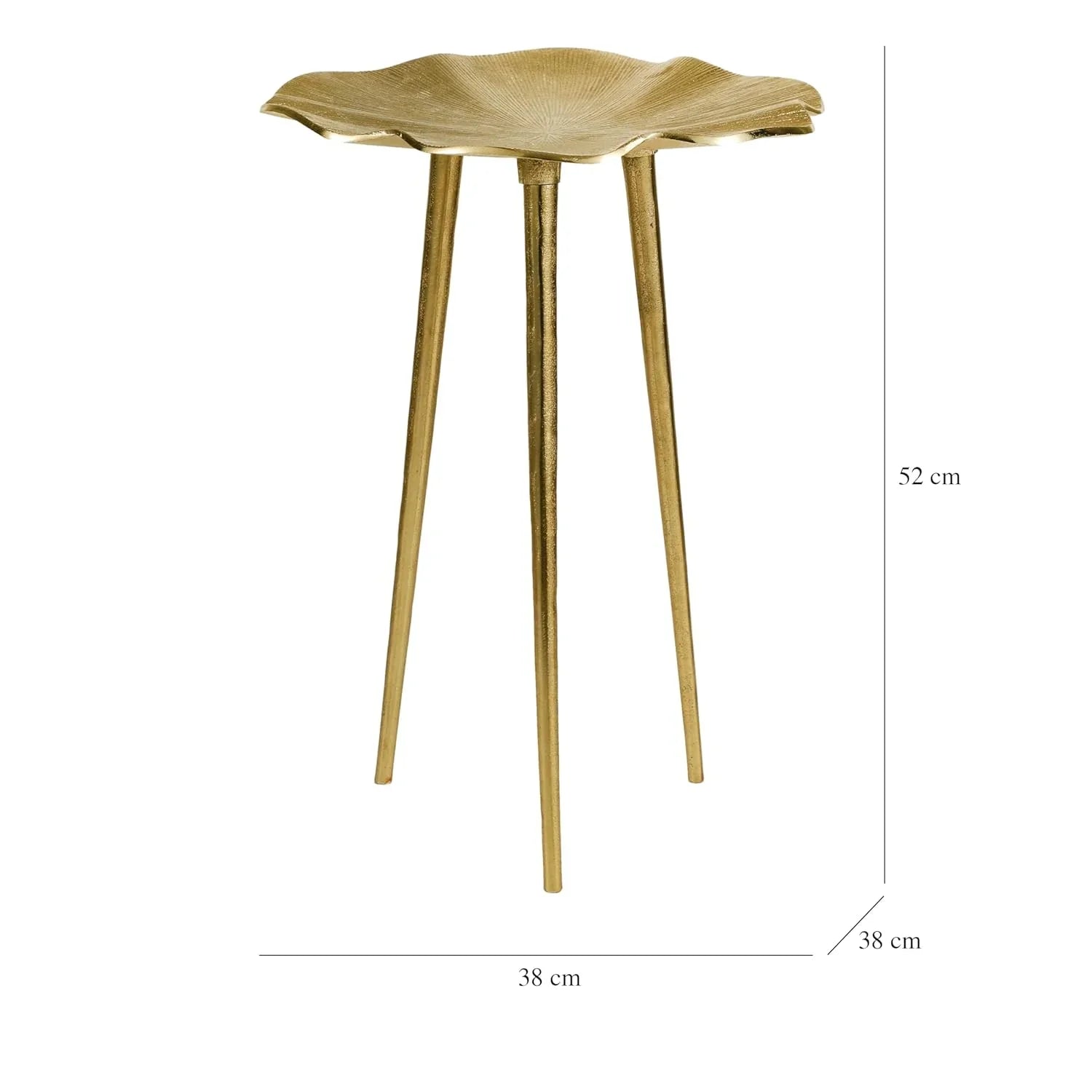 Designer Canopy Leaf Side Table | Gold Modern Accent Table for Living Room & Bedroom Decor