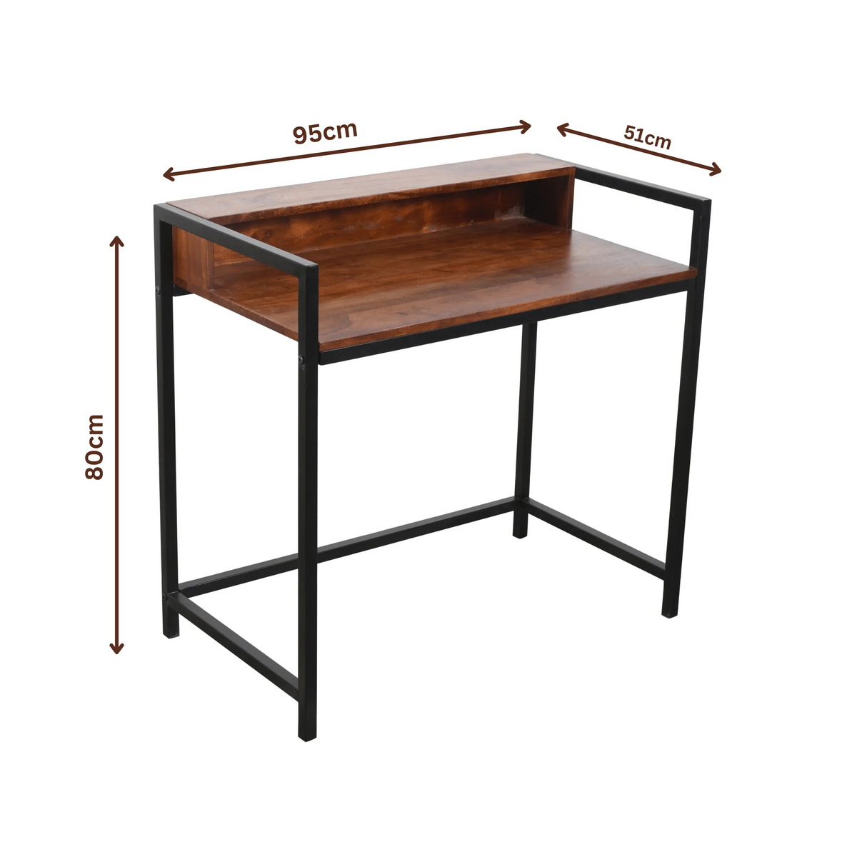 Minicoy Compact Acacia Wood Study Table | Minimalist Work Desk for Home & Office