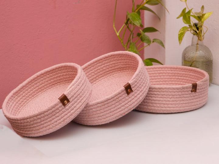 Nesting Basket Set of 3 | Storage Baskets | Multipurpose Handmade Cotton basket
