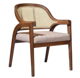 Caneva Chair | Mango Wood, Cane, Upholstery