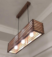 Elegant Centrum Brown Wooden 3 Series Hanging Lamp