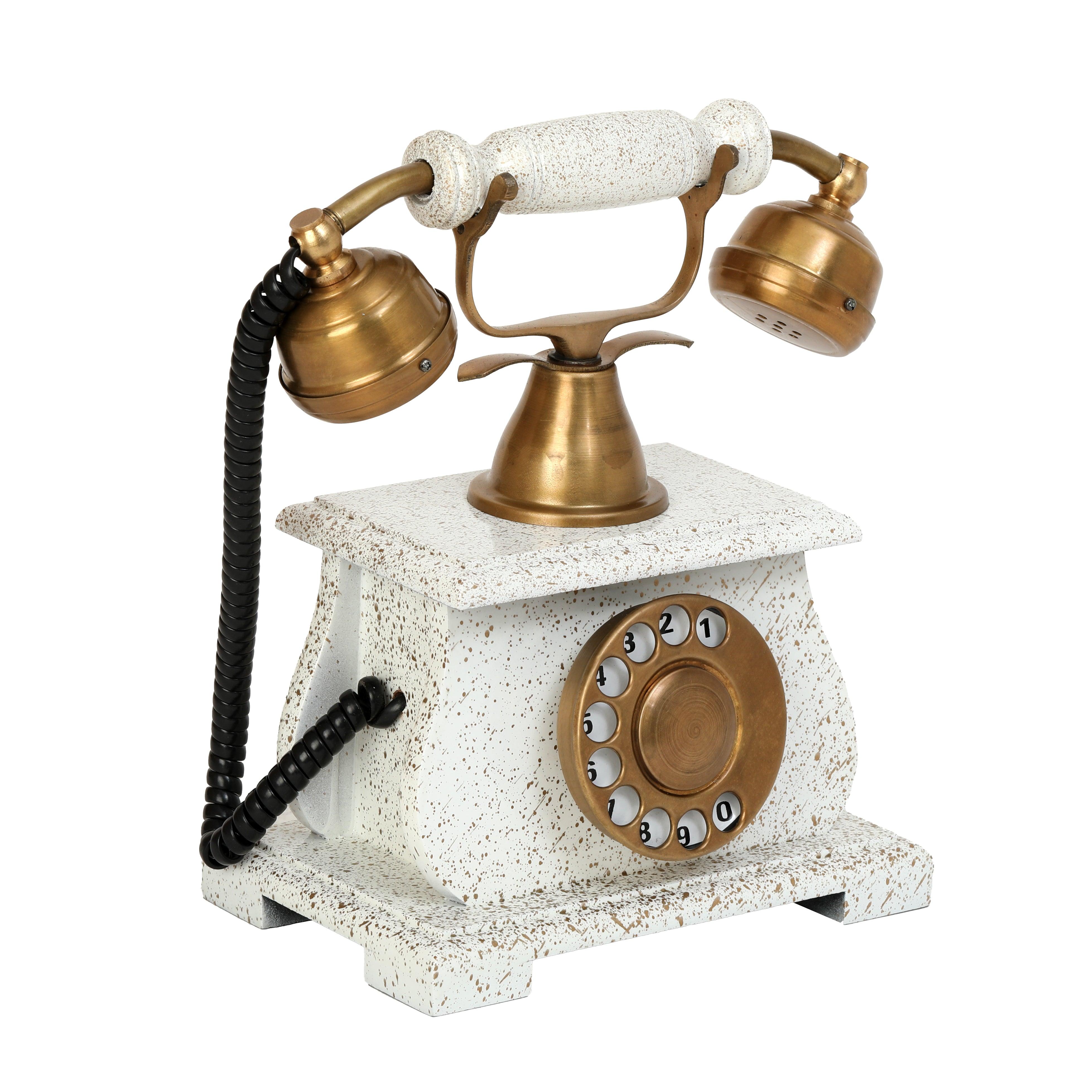 Collectible Brass and Wood Vintage Style Telephone Replica - SHOWPIECE ONLY