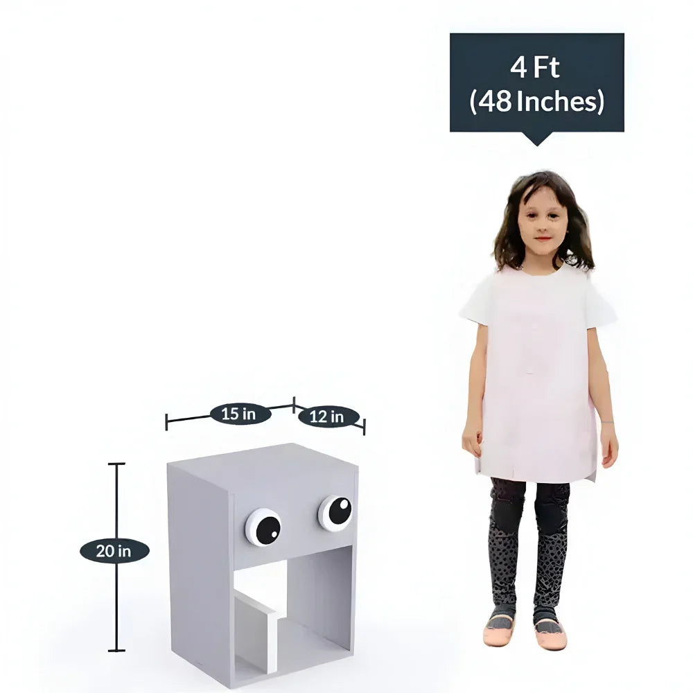 Cute Design Eye Look Kids Bedside Table with 2 Racks & 1 Drawer