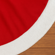 Red Velvet & White Faux-Fur Christmas Tree Skirt