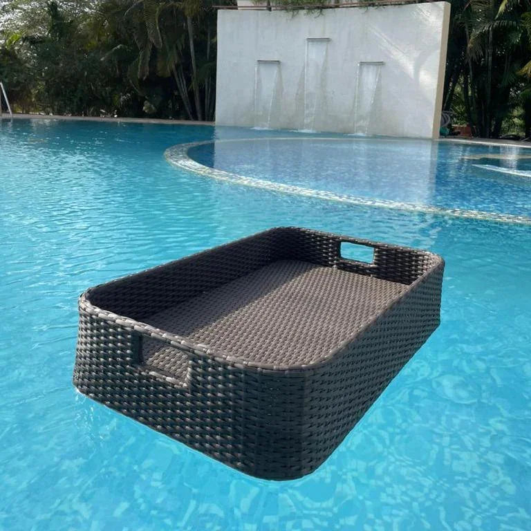 Luxury Brown Rectangle Floating Serving Tray
