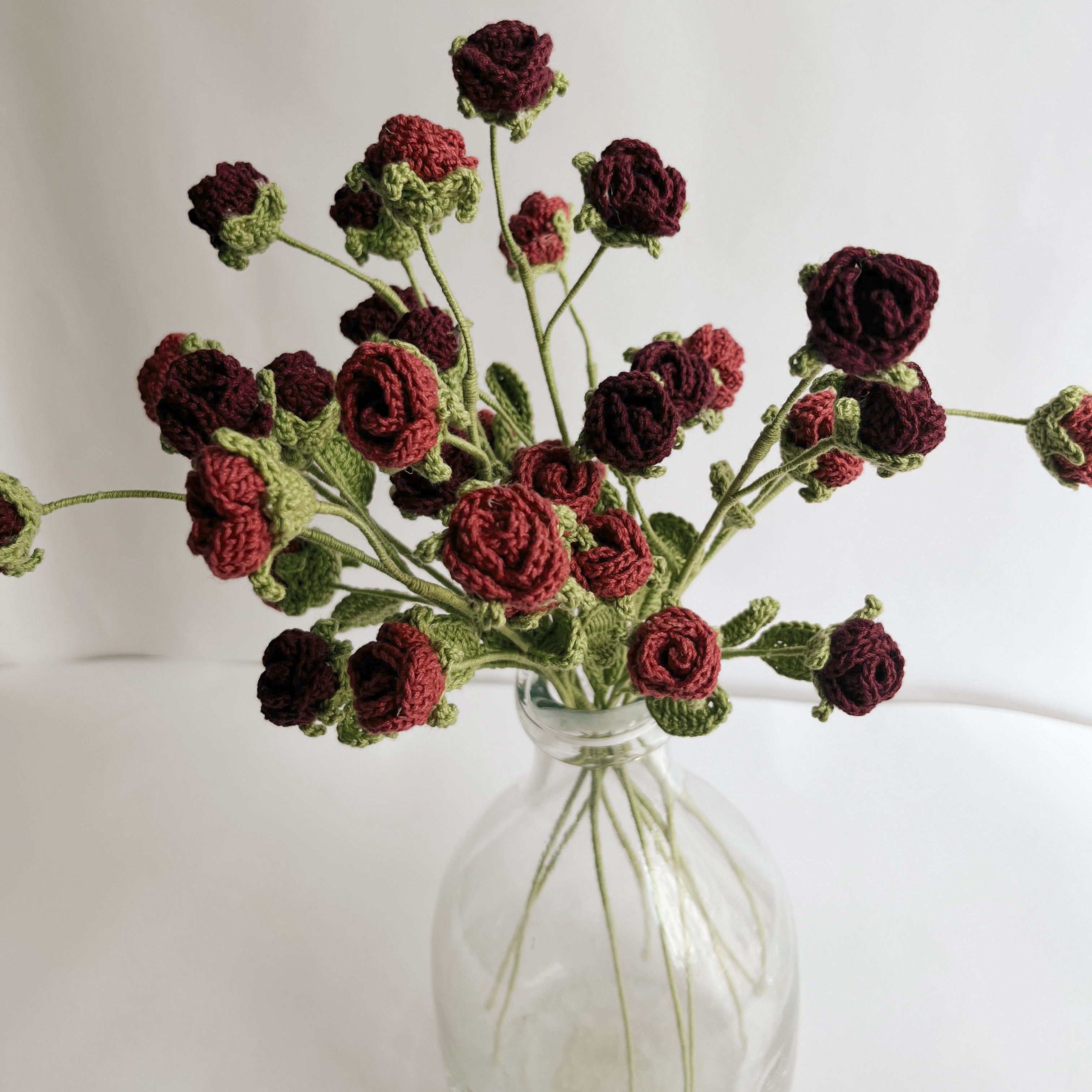 Crochet Mini Rose Stick Set of 2