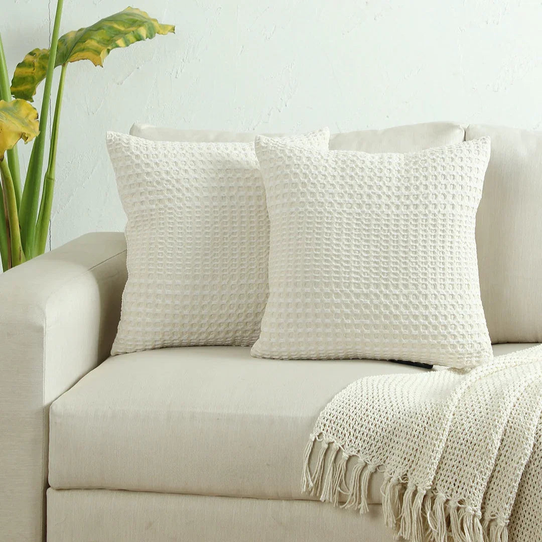Karakoram Cushion Covers In White Colour