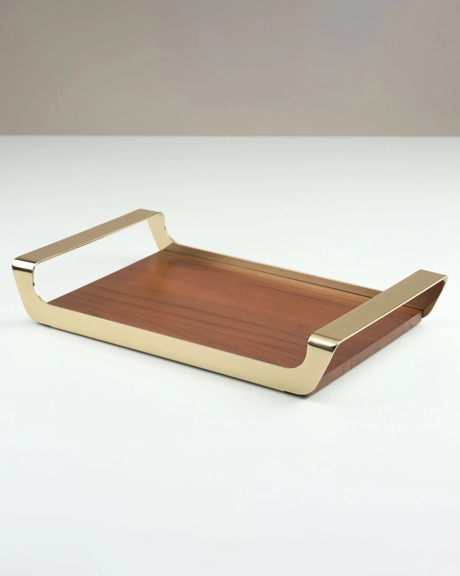 Selva Tray | Gold And Walnut