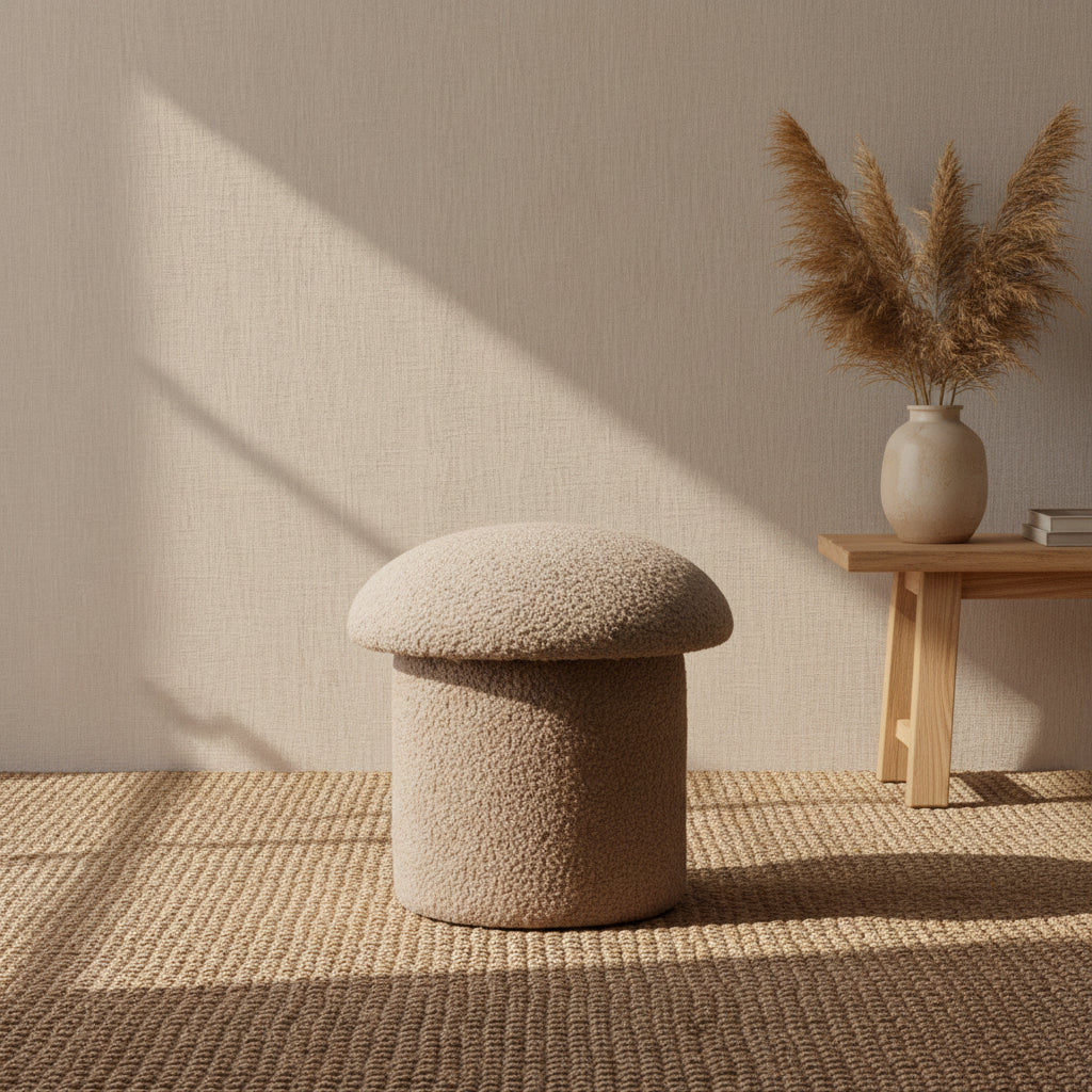 Mud Boucle Mushroom Footstool