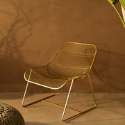 Lir Lounger Chair | Modern Gold Finish Lounge Chair for Living Room