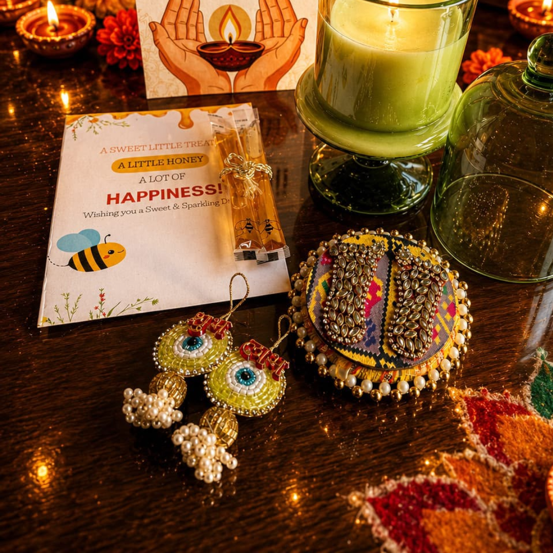 Emerald Glow Diwali Candle Gift Hamper