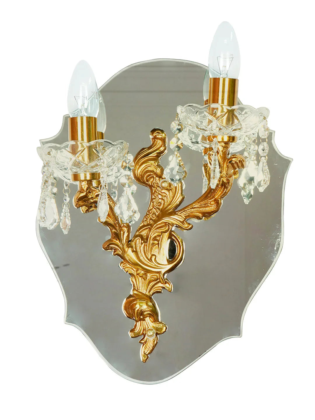 Vintage Gold Wall Sconce | Antique Brass Crystal Wall Light Lamp for Luxury Interiors