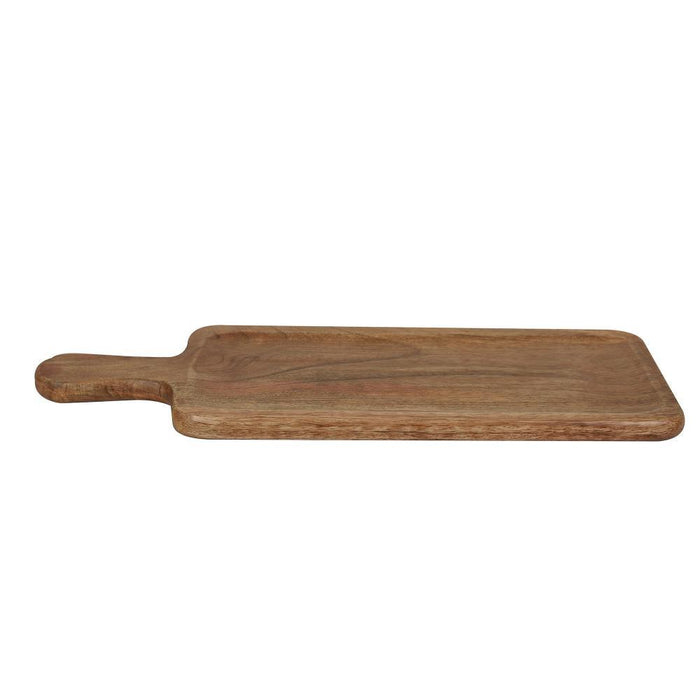 Aachman Wooden Rectangle Grooved Platter with Handle 17.5 inches