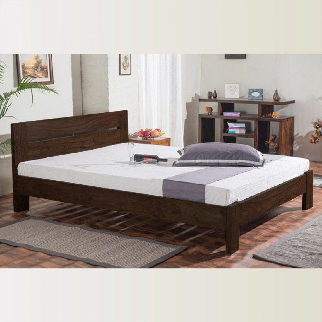 Mayfield Sheesham Wood Queen Size Platform Non Storage Bed