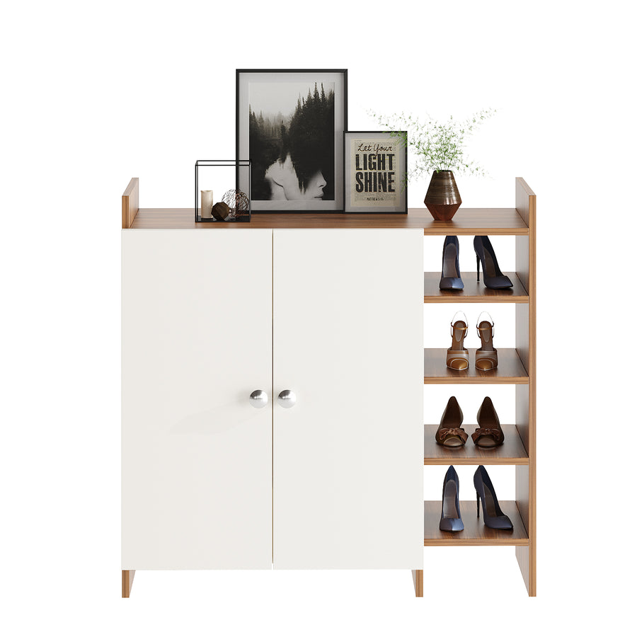 Shoe Rack Cabinet with Doors and Storage - Salosia
